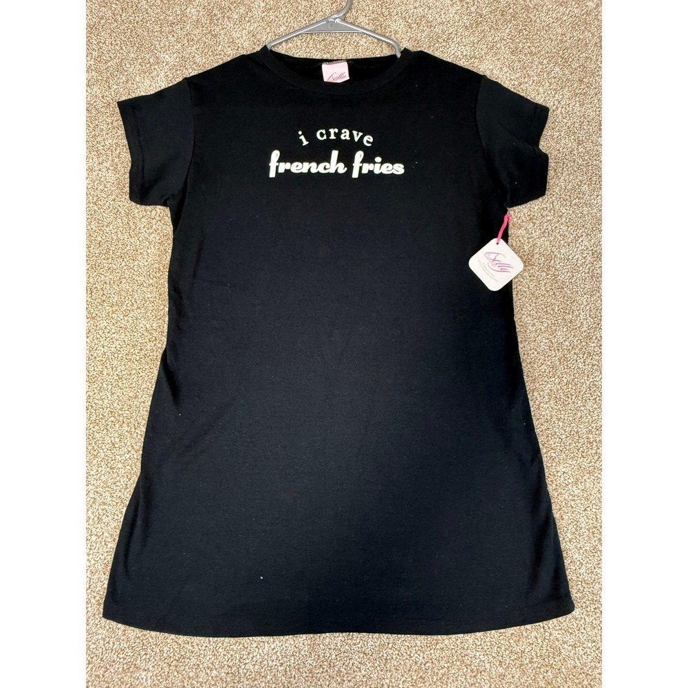 NWT Belly Cravings Maternity T-Shirt Black I Crave French Fries One Size OS Top